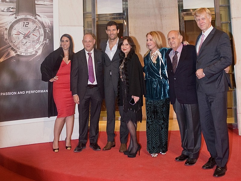 De izquierda a derecha: Alejandra Lorenzo, Ari Berger, Mark Webber, Ivonne Lebena, Bárbara Berger, Mauricio Berger y Rudolf Lang.