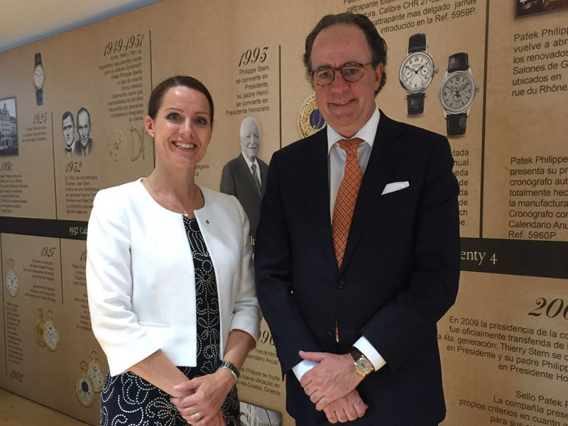 Laura Ferrai, Directora de Área de Patek Philippe para América Latina, el Caribe, Canadá y Escandinavia, y Luis Peyrelongue.