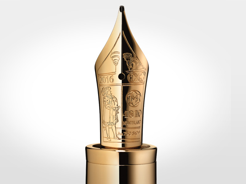 El plumín de la edición Grandes Escritores William Shakespeare 1597 de Montblanc.