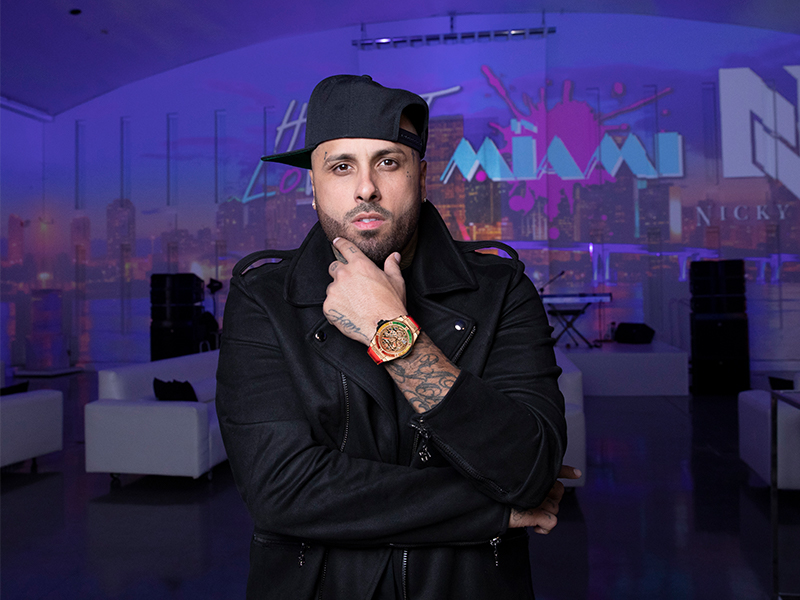 Nicky Jam en la presentación del nuevo Hublot.